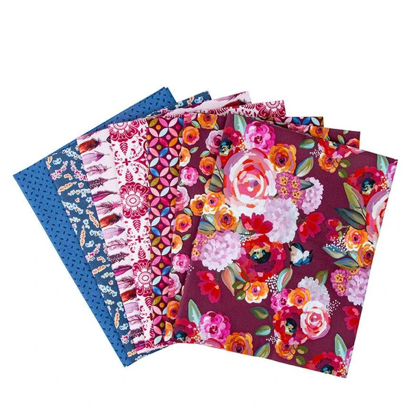 Poppies & Plumes 1-Yard Bundle Wine - Image 2