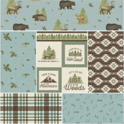 Let's Get Lost In The Woods 1-Yard Bundle Vintage Blue
