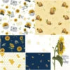 Honey Bees And Flowers Please 1-Yard Bundle White