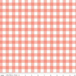 Flannel It's A Girl Gingham Coral
