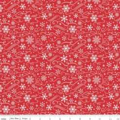Flannel Snowflakes Red