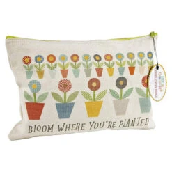 Lori Holt Gingham Garden Large Canvas Zipper Pouch