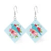 Hometown Leatherworks Square Earrings Bluebird