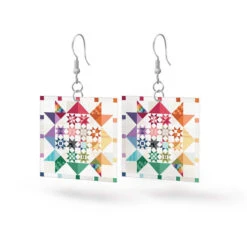 Hometown Leatherworks Square Earrings Shine Together