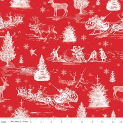 Wide Back Peace On Earth Christmas Scene Red