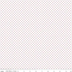 Wide Back Swiss Dot Red On White